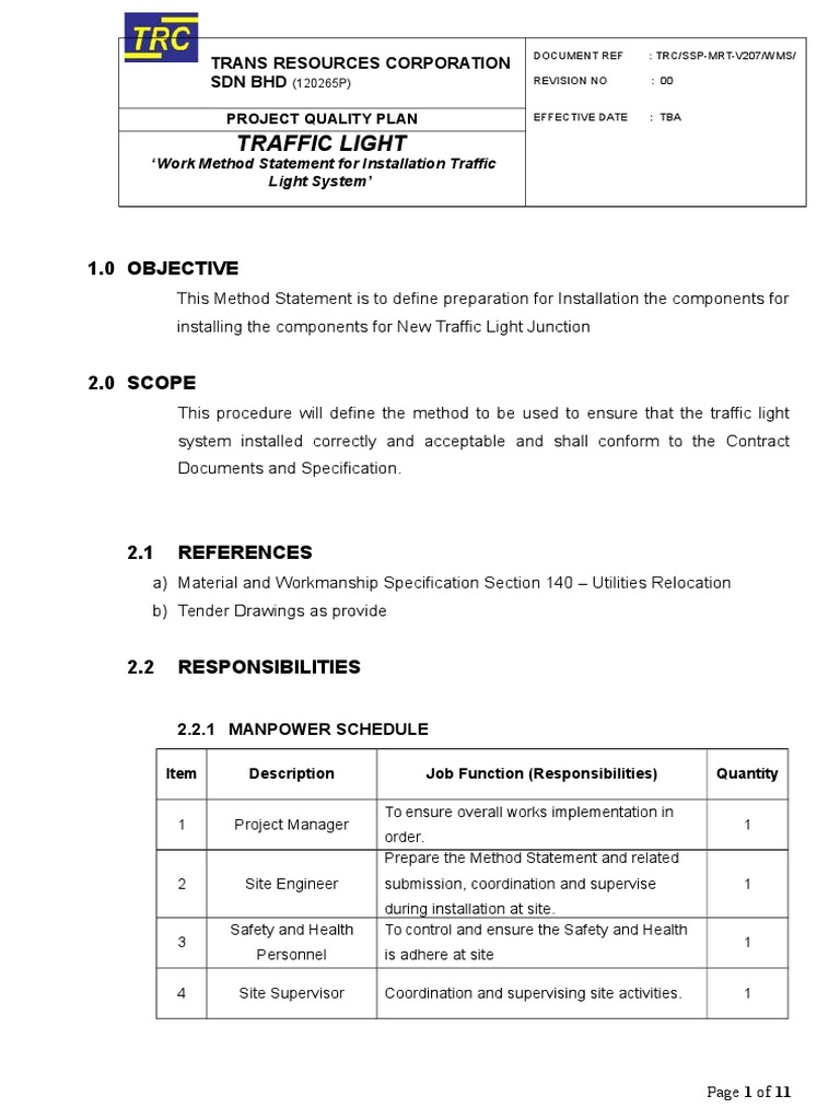 MS Installation Traffic Light System PDF Traffic Screw