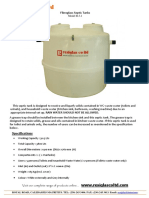 Fibreglass Septic Tanks: Specifications