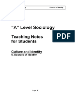 "A" Level Sociology: Teaching Notes For Students