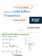 Chapter-6 (Contd ) : MOS Field Effect Transistors