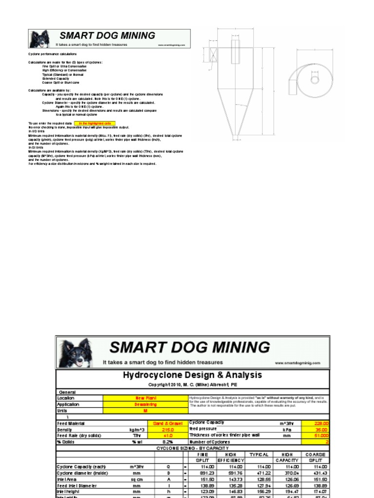 SDM Cyclone Sizing | PDF | Mechanical Engineering | Applied And ...