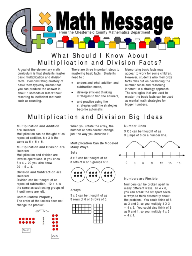 Mastering Multiplication & Division Facts | PDF | Division (Mathematics ...