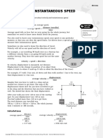 In This Worksheet You Will Learn About Velocity and Instantaneous Speed