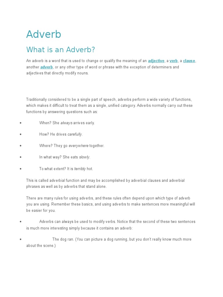 Understanding Adverbs and Adjectives | PDF | Adverb | Adjective