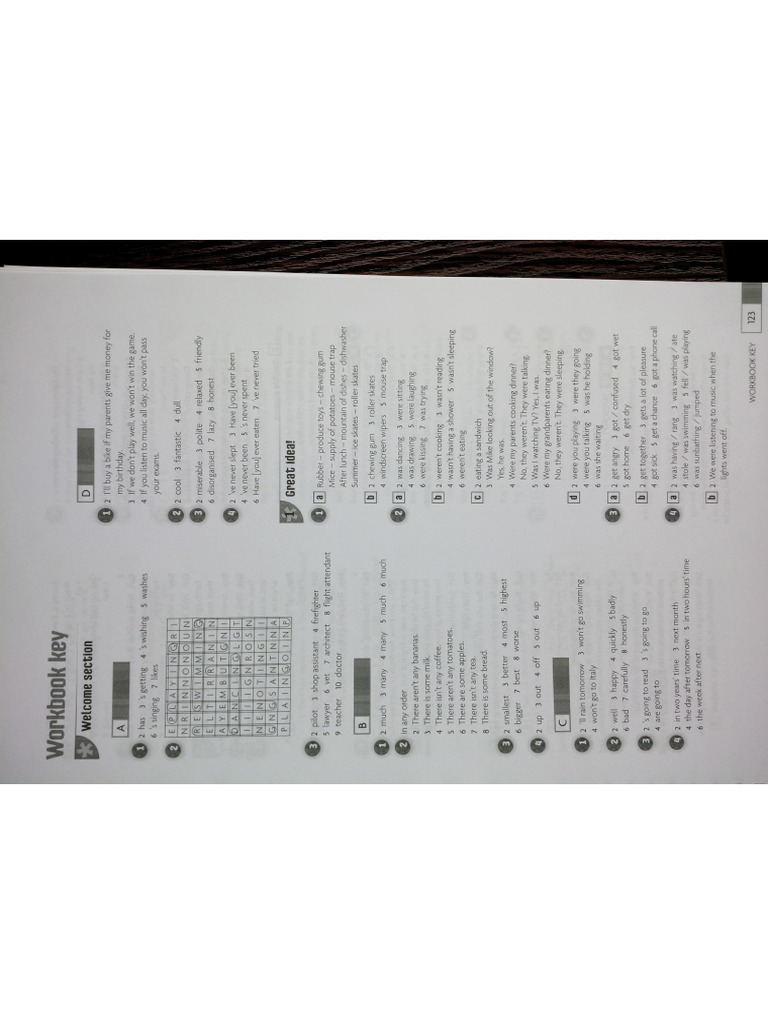 English in Mind 2nd Edition Level 2 Workbook Key | PDF | Books
