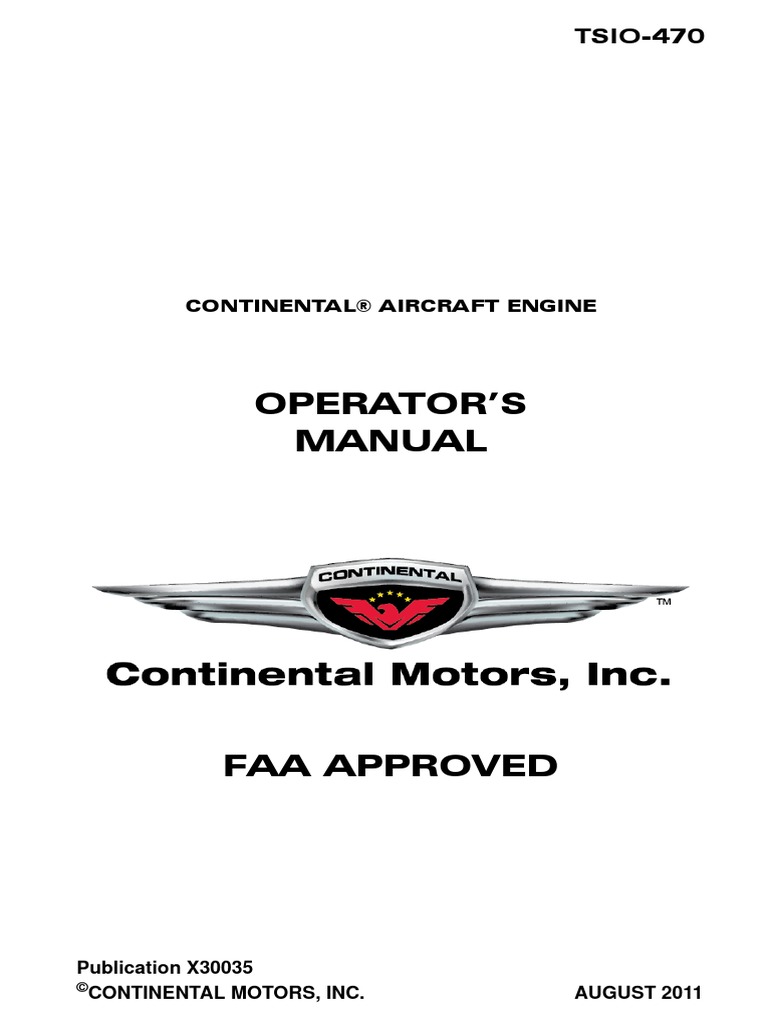 Continental TSIO-470 Operator's Manual | Turbocharger | Throttle