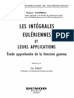 Robert Campbell-Les Integrales Euleriennes Et Leurs Applications - Etude Approfondie de La Fonction Gamma PDF