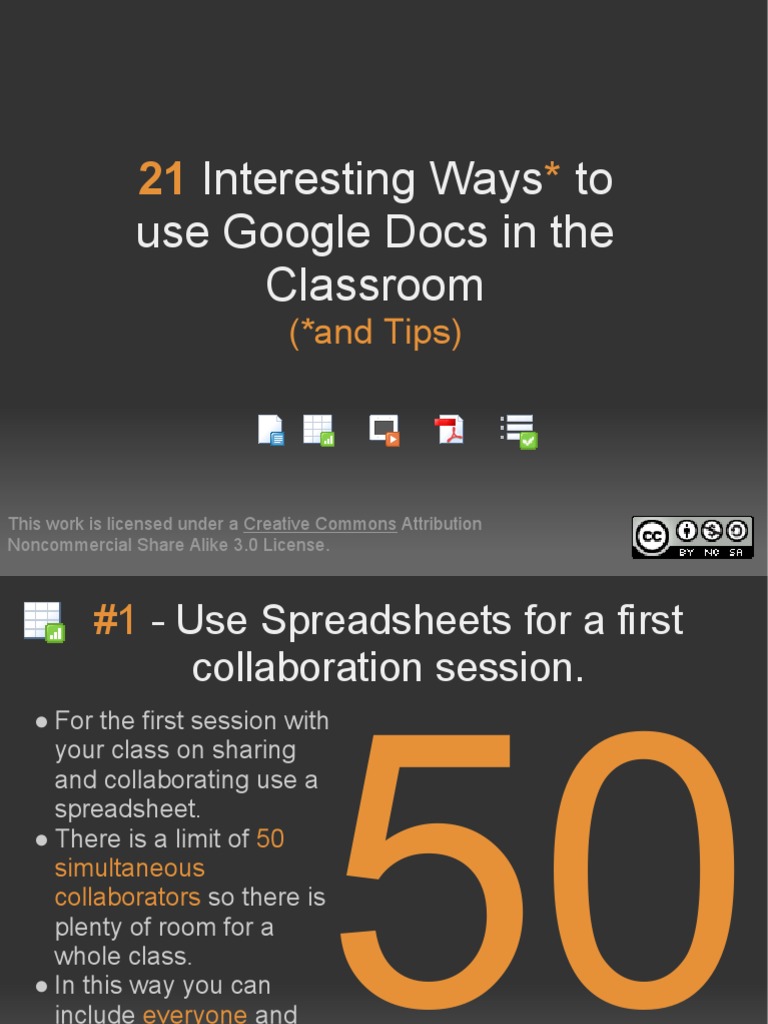 Google Docs Classroom Activities Guide | PDF | Spreadsheet | Websites