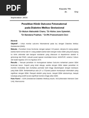 Journal Reading Perina Dm Diabetes Kehamilan Kehamilan