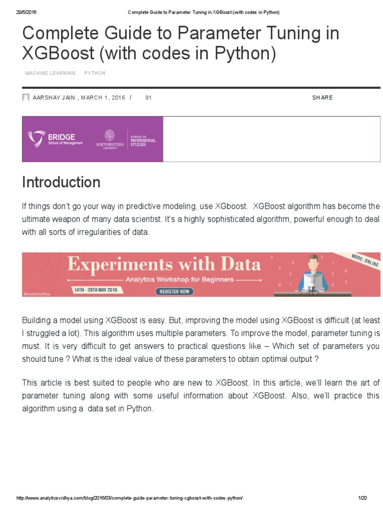 XGBoost Parameter Tuning Guide | PDF | Parameter (Computer Programming ...