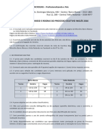 Termo de Compromisso e Regras do Processo Seletivo Inglês 2016 - Microlins