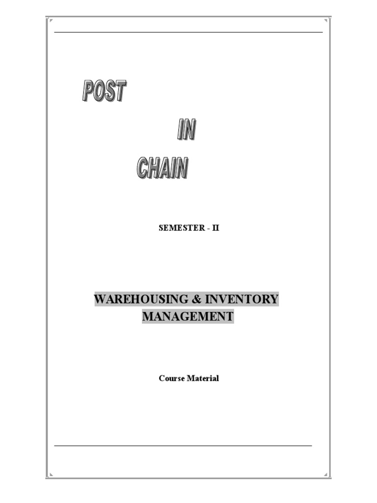Warehousing & Inventory | PDF | Warehouse | Logistics