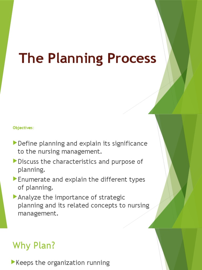 Nursing Management Planning Process | PDF | Strategic Management | Goal