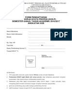 Form Pendaftaran KKNP IE FEB UB 2016-2017