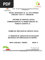 Informe de Trabajo Docente Marzo