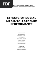 Effects of Social Media To Academic Performance