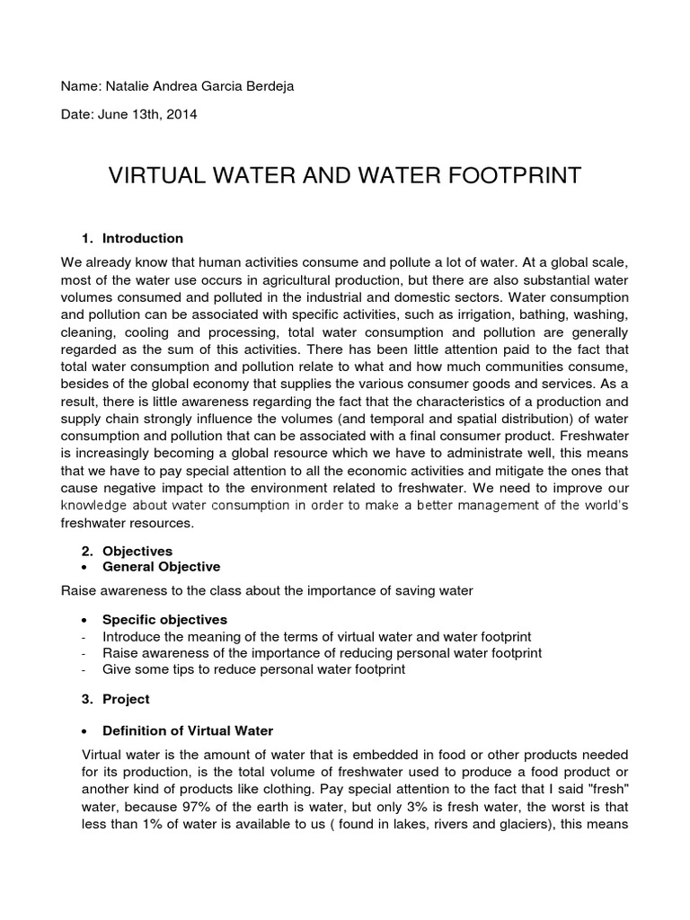 Understanding Virtual Water | PDF | Water Use | Water Resources