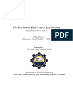 EE-452 Power Electronics Lab Report: Experiment No.3 and 4