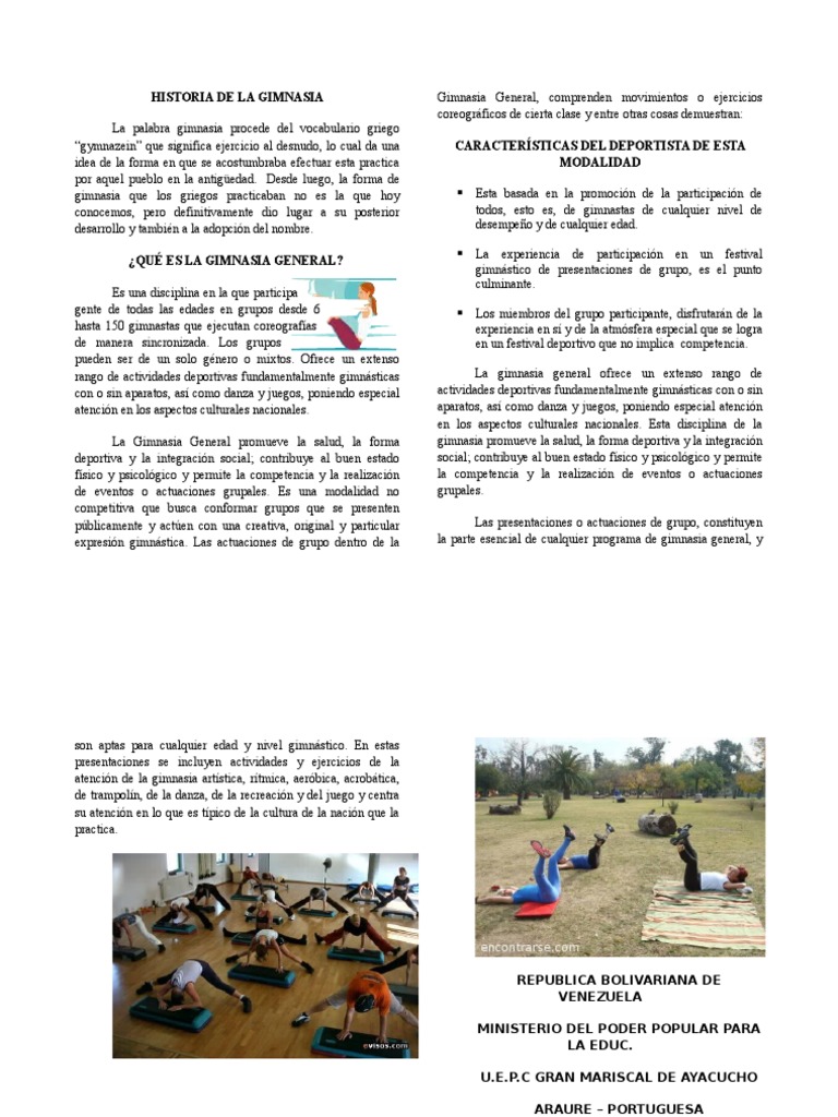 Historia de la Gimnasia General | PDF | Gimnasia | Deportes