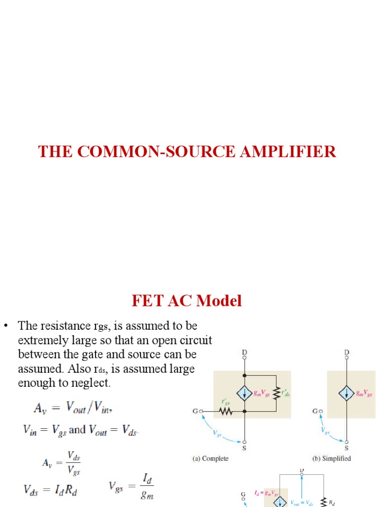 Fet Amplifiers Pdf Amplifier Field Effect Transistor