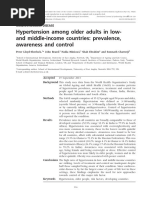 Hypertension Among Older Adults in Low-And Middle-Income Countries: Prevalence, Awareness and Control