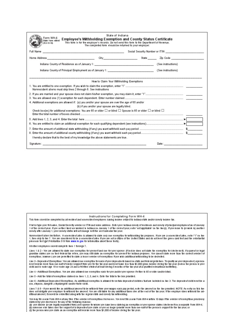 w4 IN PDF PDF Withholding Tax Payments