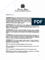 Decreto 261-16 que instruye a los Comandantes Generales de las Fuerzas Armadas someter, ante el Ministro de Defensa, candidatos a ostentar posiciones de directores y subdirectores en sus respectivas dependencias