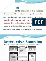 Sampling: Quantity To Be Checked Is Removed From Stock