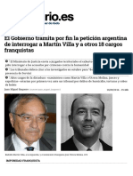 El Gobierno Tramita Por Fin La Petición Argentina de Interrogar A Martín Villa y A Otros 18 Cargos Franquistas