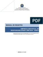 Manual de Registro Empresa Individual de Responsabilidade Limitada - EIRELI