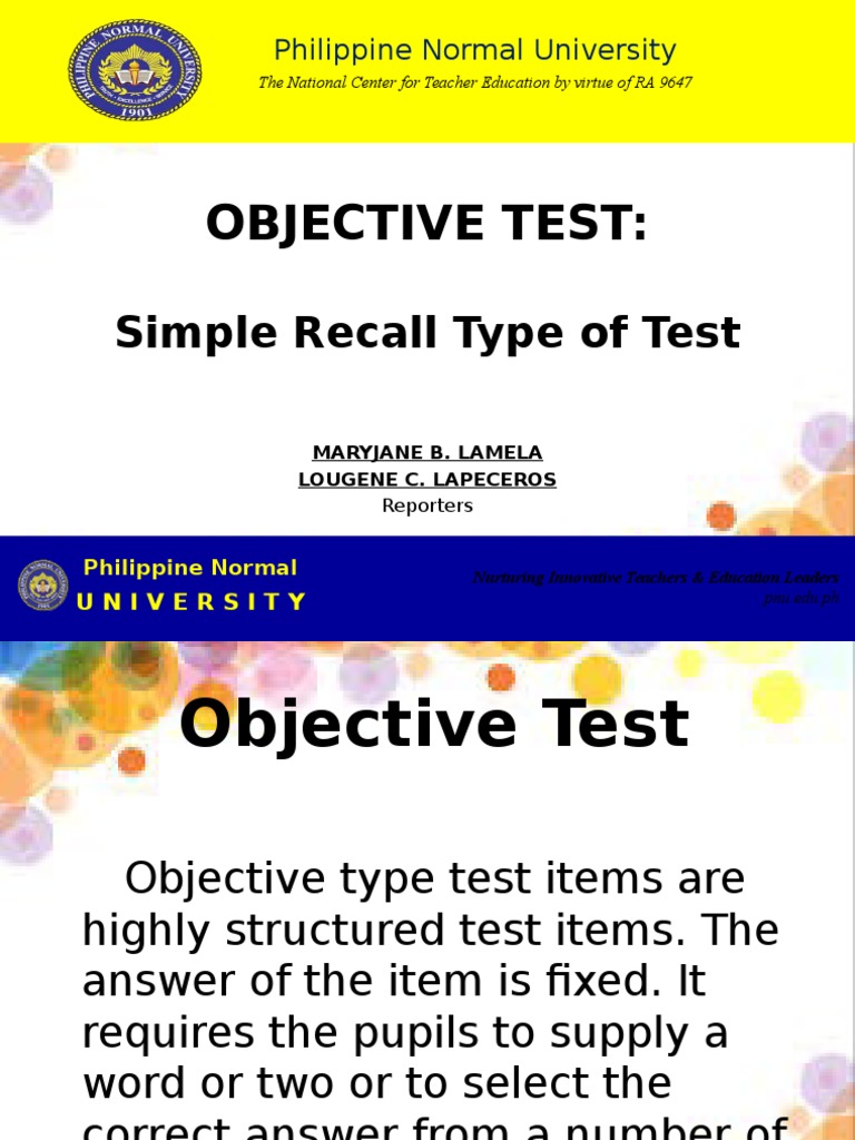 1-Simple Recall Test | Recall (Memory) | Phrase