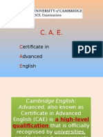 Ertificate in Dvanced Nglish