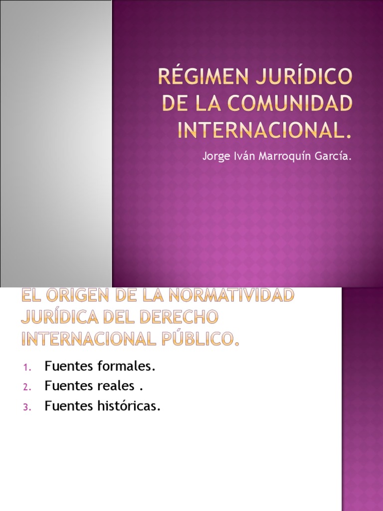RÉGIMEN JURÍDICO DE LA COMUNIDAD INTERNACIONAL Tratado