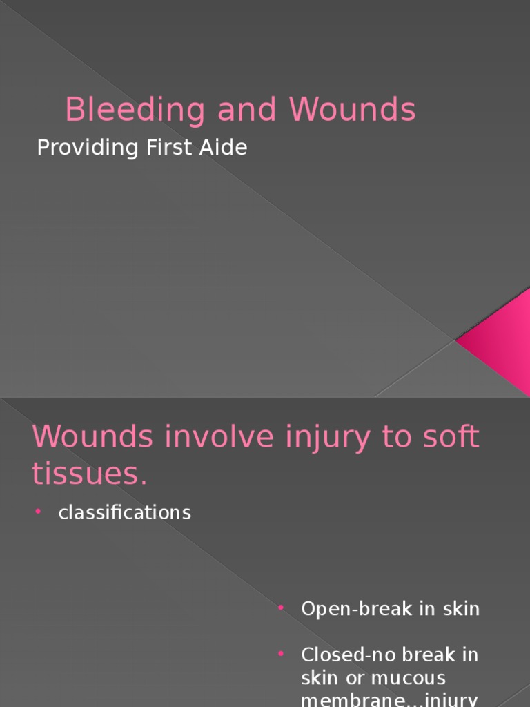First Aid for Bleeding and Wounds | PDF | Shock (Circulatory ...