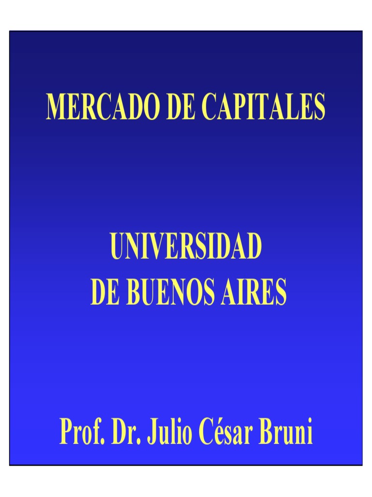 Introduccion Al Mercado de Capitales UBA | PDF | Bolsa | Bolsa de Valores