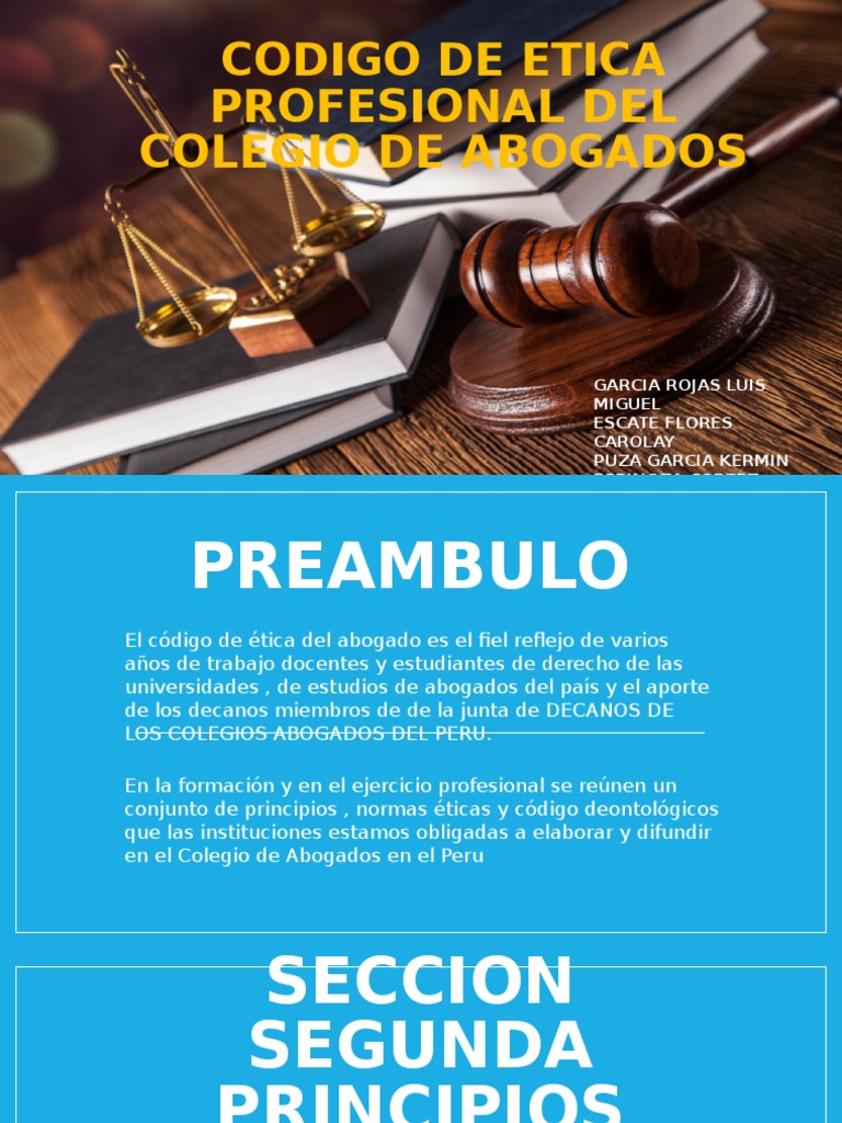 Codigo de Etica Profesional Del Colegio de Abogados Instituciones