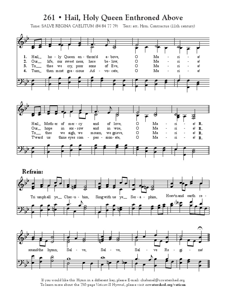 Hail Holy Queen | PDF | Hymns | Christian Hymns
