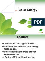 Solar Energy: Introduction To