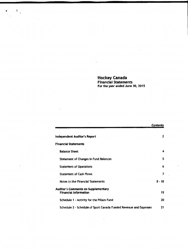 Hockey Canada Financial Statements PDF Financial Audit Equity