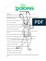 Zootopia Worksheet Printable