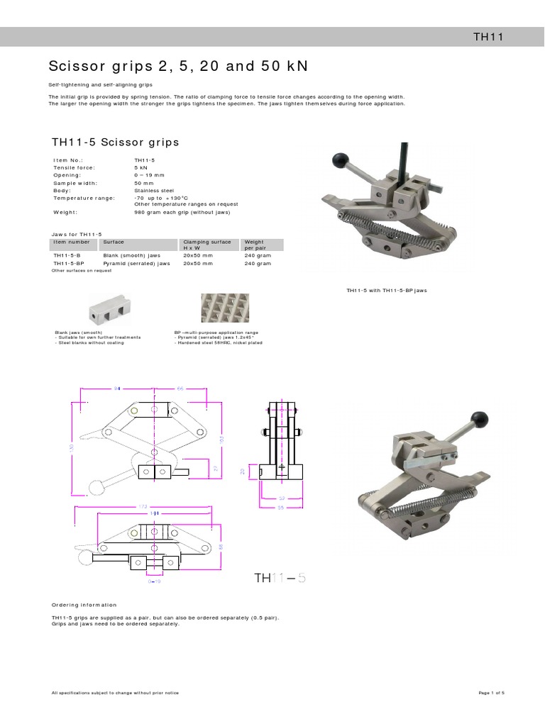 Scissor Grips - 2-50 KN | PDF | Steel | Nature