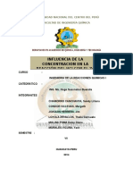 Influencia de La Concentracion en Una Reaccion Quimica