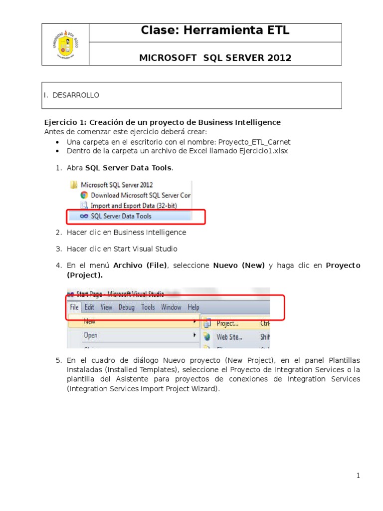 Herramienta ETL SQLServer | PDF | Servidor SQL de Microsoft | Tabla ...