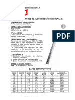 Ficha Tecnica Conductores de Aluminio