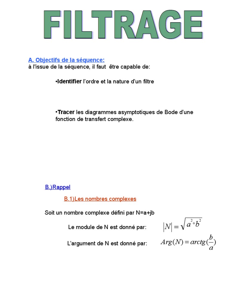 Filtre, PDF, Filtre (électronique)