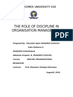 Org Behaviour - The Role of Discipline in Organisation Management