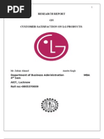 Research Report ON Customer Satisfaction On LG Products