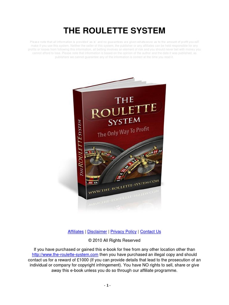 The Roulette System Download Free Pdf Roulette Slot Machine