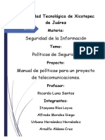 Políticas de Seguridad para Una Sala de Telecomunicaciones UTXJ