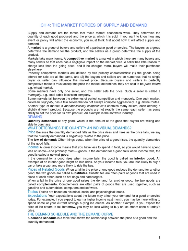 Supply and Demand Market Forces | PDF